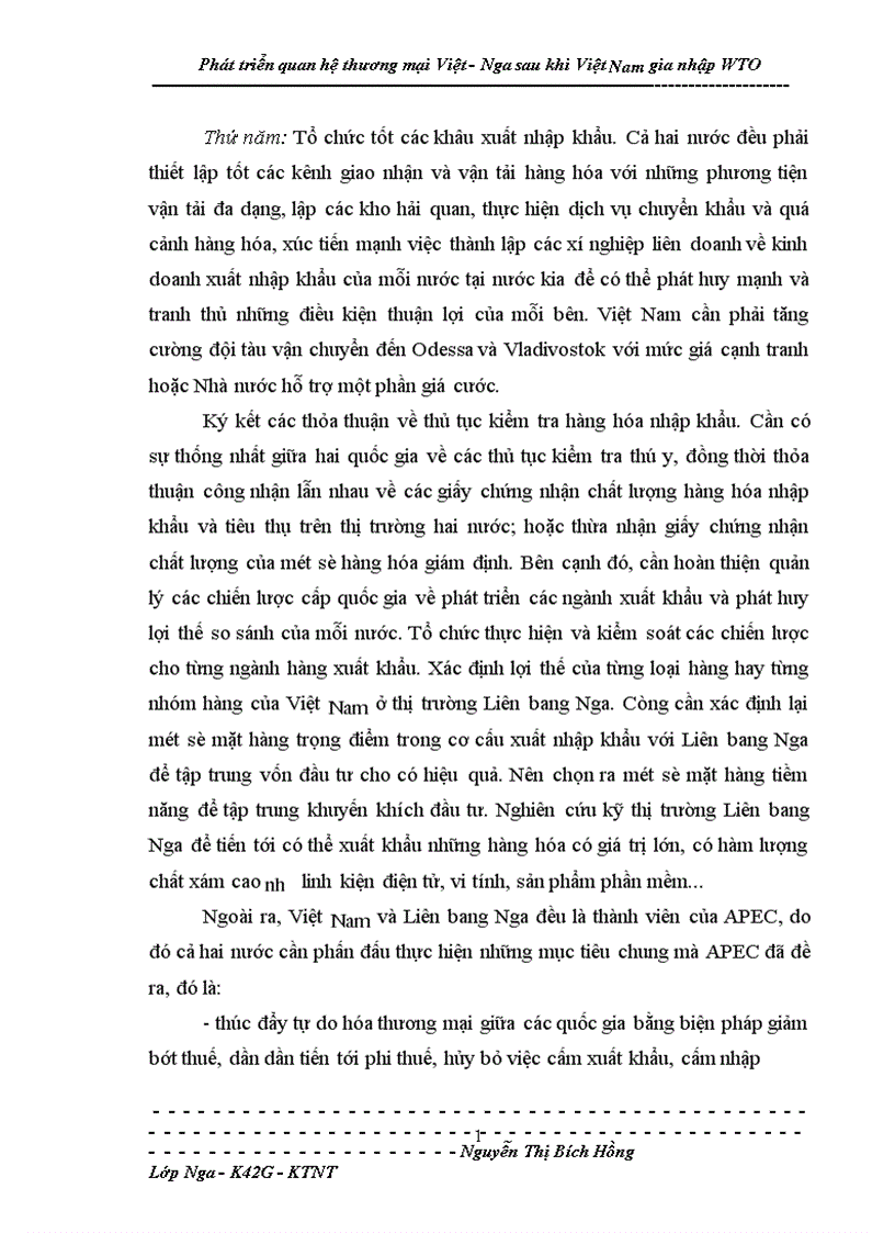 image for page Phát triển quan hệ thương mại Việt Nga sau khi Việt Nam gia nhập WTO