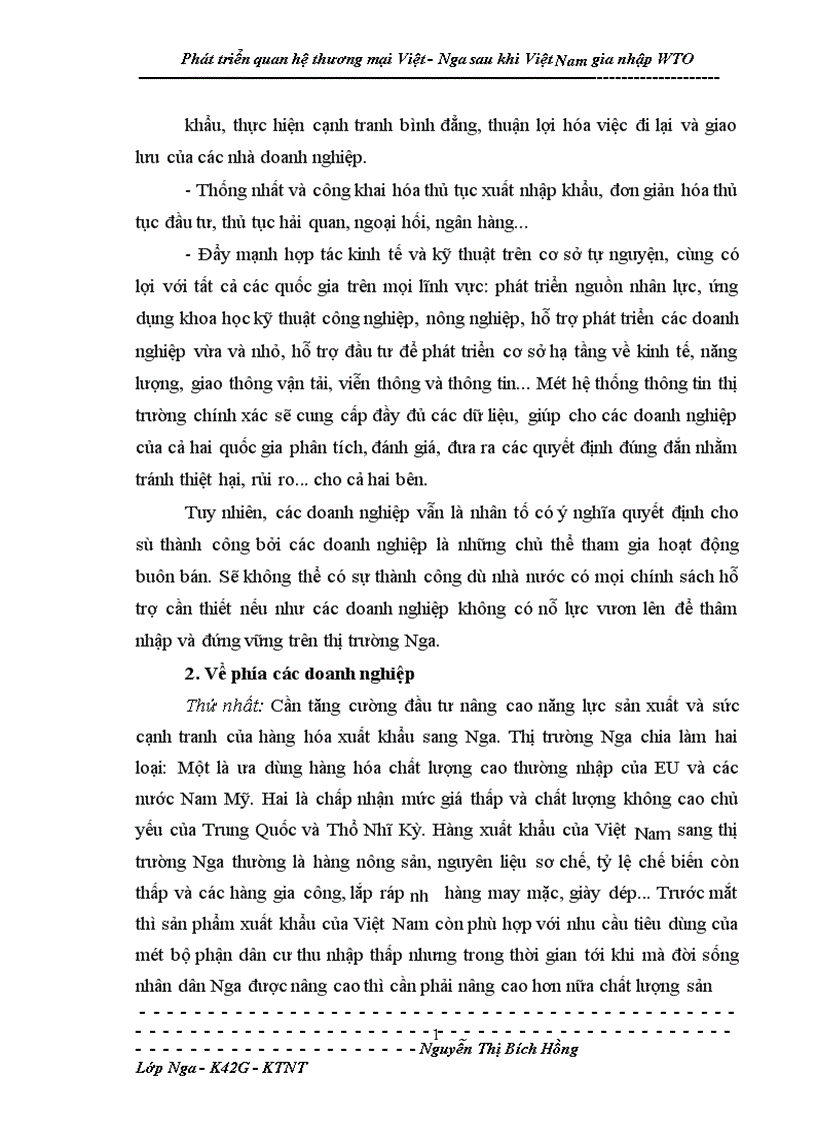 image for page Phát triển quan hệ thương mại Việt Nga sau khi Việt Nam gia nhập WTO