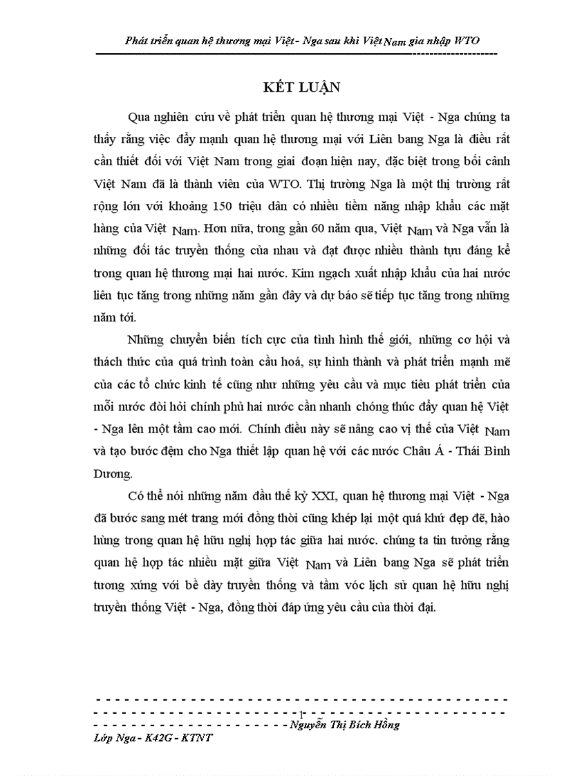 image for page Phát triển quan hệ thương mại Việt Nga sau khi Việt Nam gia nhập WTO