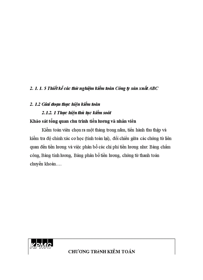 image for page Vận dụng quy trình kiểm toán vào kiểm toán chu trình tiền lương và nhân viên trong kiểm toán báo cáo tài chính do Công ty TNHH KPMG Việt Nam thực hiện