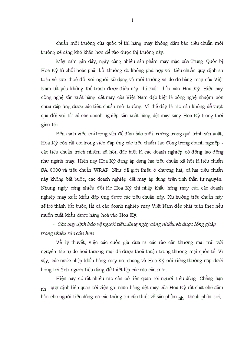 image for page Giải pháp vượt rào cản kỹ thuật và môi trường đối với hàng may xuất khẩu sang thị trường Hoa Kỳ của các doanh nghiệp thuộc Tập đoàn Dệt may Việt Nam