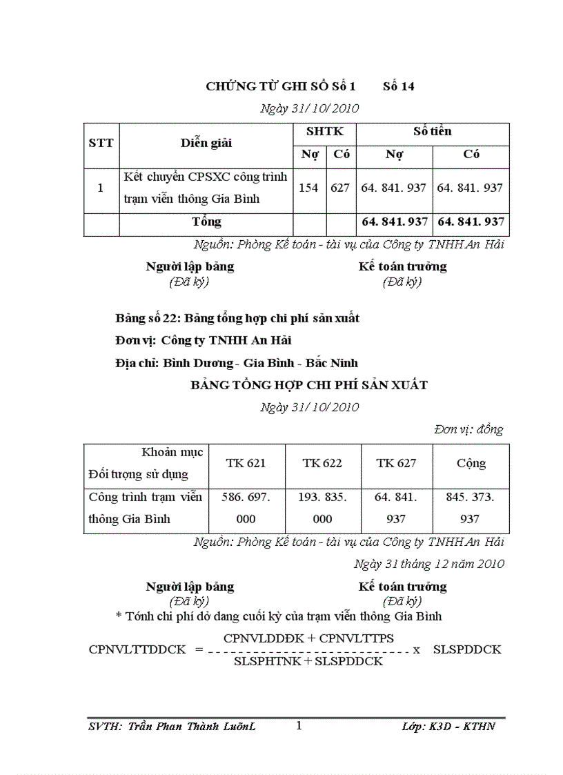 image for page Kế toán tập hợp chi phí sản xuất và tính giá thành sản phẩm tại Công ty TNHH An Hải