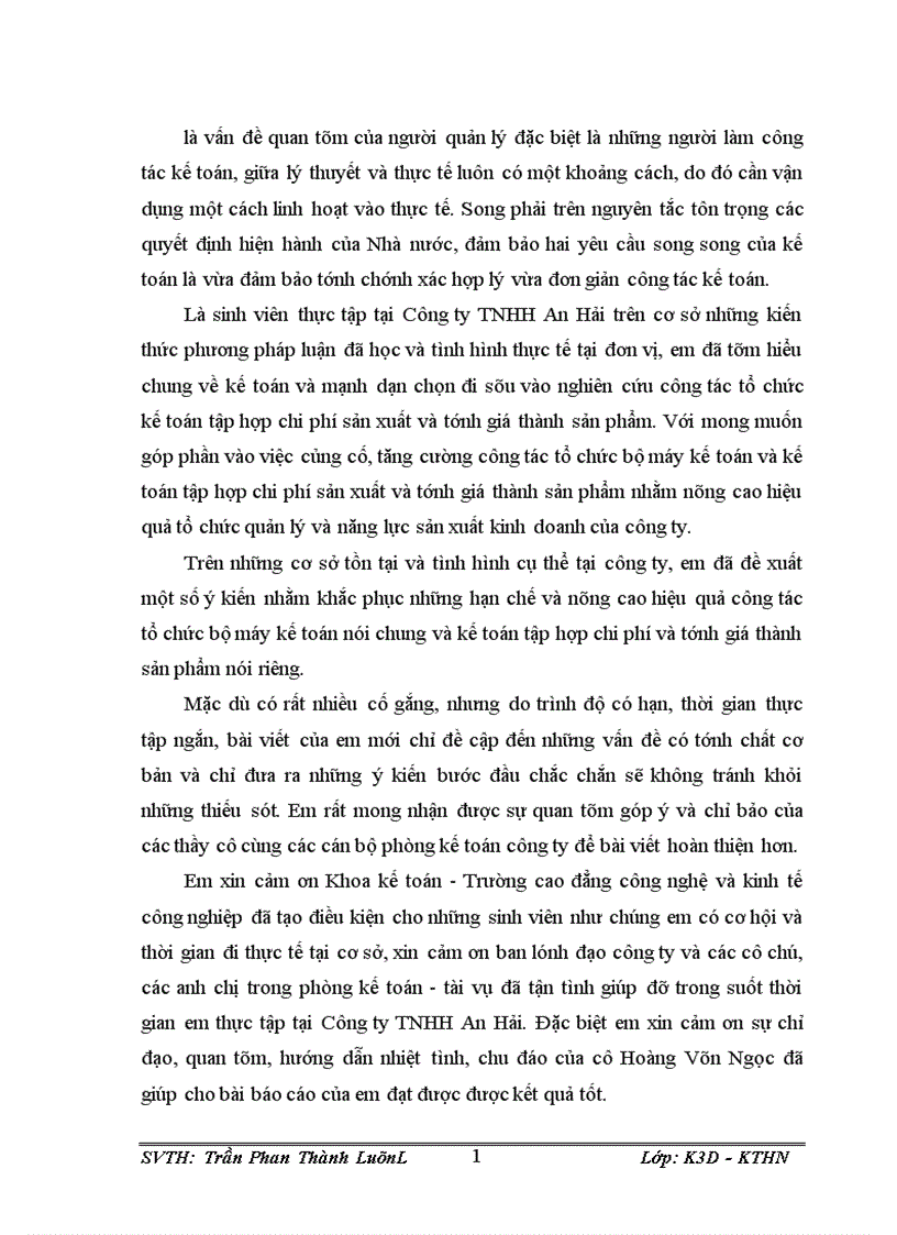 image for page Kế toán tập hợp chi phí sản xuất và tính giá thành sản phẩm tại Công ty TNHH An Hải