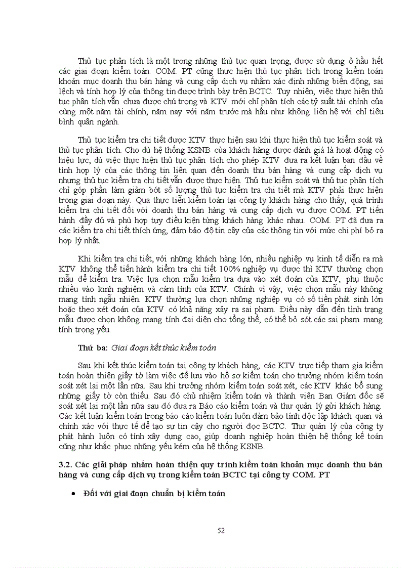 image for page Tìm hiểu quy trình kiểm toán khoản mục doanh thu bán hàng và cung cấp dịch vụ trong kiếm toán báo cáo tài chính được thực hiện bởi Công ty Tư vấn Đầu tư Tài chính Kế toán Thuế Kiểm toán COM PT