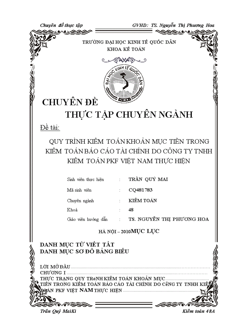 image for page Quy trình kiểm toán khoản mục tiền trong kiểm toán Báo cáo tài chính do Công ty TNHH kiểm toán PKF Việt Nam thực hiện