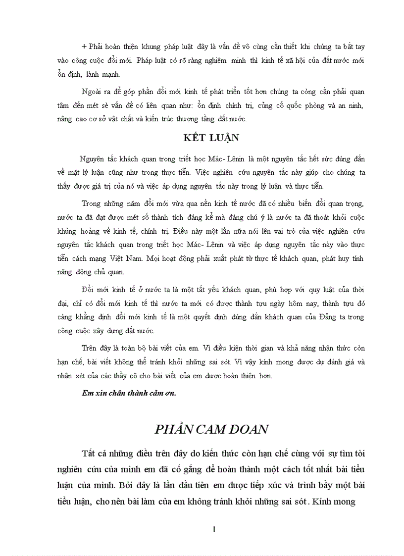 image for page Vận dụng Nguyên tắc khách quan của triết học Mác Lênin với việc phân tích tính tất yếu phải đổi mới kinh tế Việt Nam