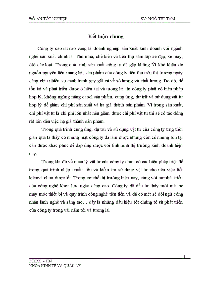 image for page Phân tích tình hình cung ứng dự trữ và sử dụng vật tư và một số biện pháp nâng cao tình hình cung ứng dự trữ và sử dụng vật tư tại Công ty cao su sao vàng 1