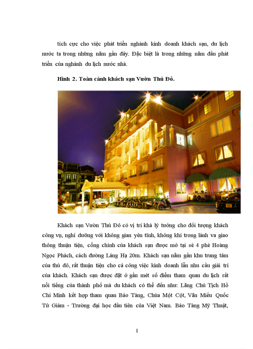 Thực trạng công việc kinh doanh của khách sạn Vườn Thủ Đô sau khi Việt Nam ra nhập WTO