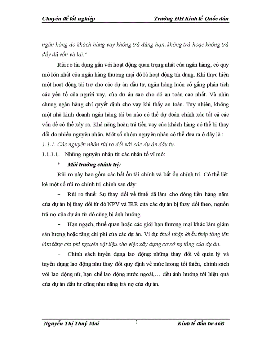 image for page Quản lý rủi ro các dự án đầu tư tại Ngân hàng Đầu tư và Phát triển Chi nhánh Hà Nội 1