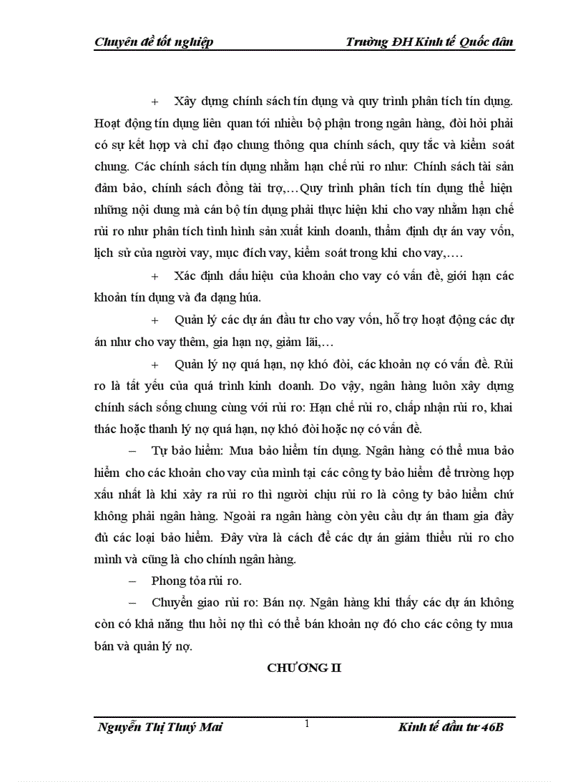 image for page Quản lý rủi ro các dự án đầu tư tại Ngân hàng Đầu tư và Phát triển Chi nhánh Hà Nội 1