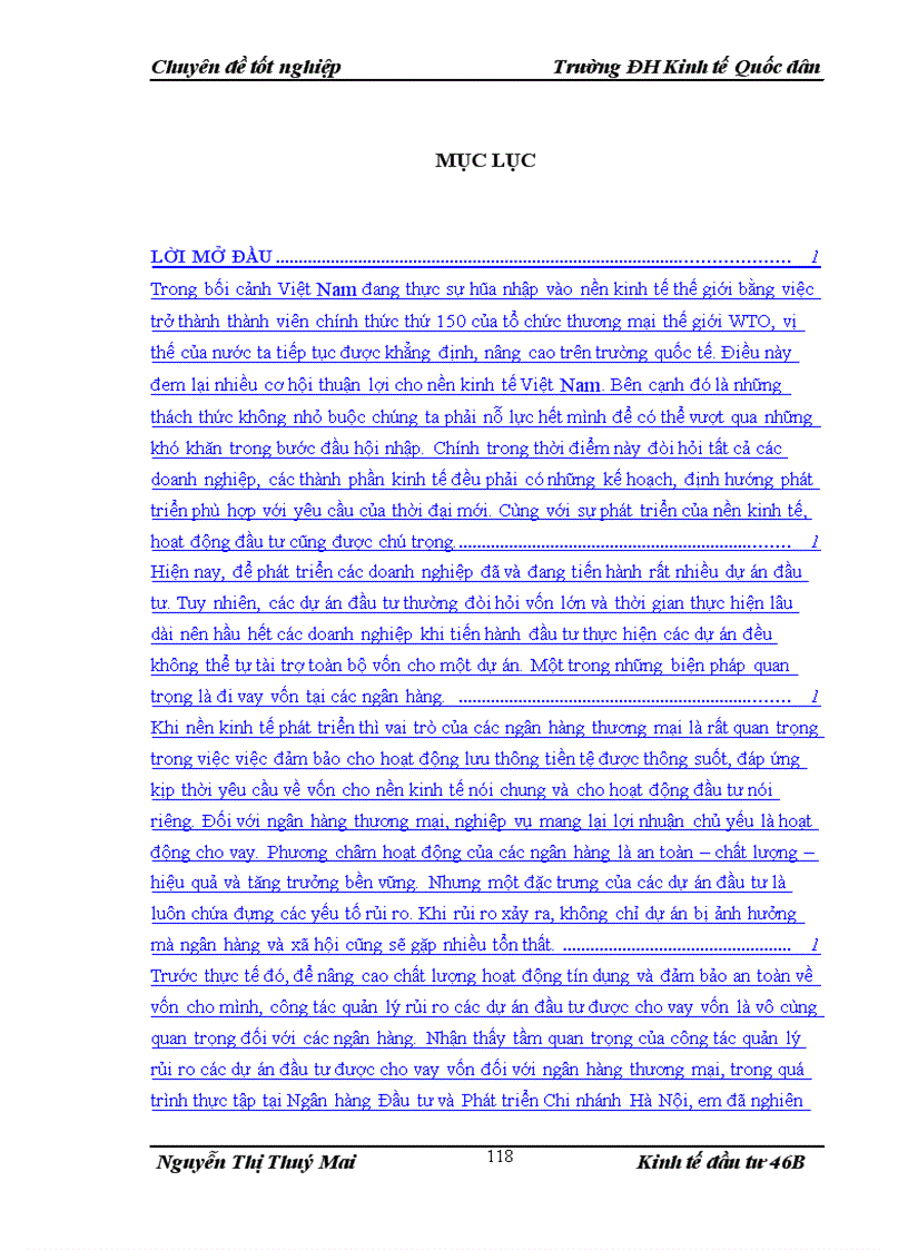 image for page Quản lý rủi ro các dự án đầu tư tại Ngân hàng Đầu tư và Phát triển Chi nhánh Hà Nội 1