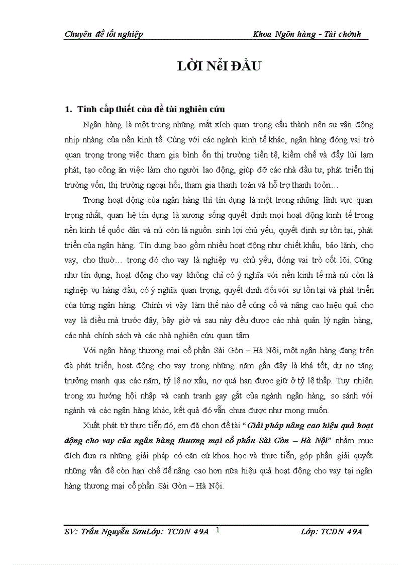 image for page Giải pháp nâng cao hiệu quả hoạt động cho vay của ngân hàng thương mại cổ phần Sài Gòn Hà Nội