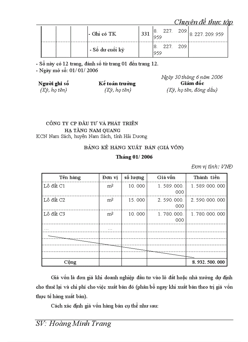 image for page Kế toán doanh thu chi phí và xác định kết quả kinh doanh tại Công ty cổ phần Đầu tư và Phát triển hạ tầng Nam Quang 1