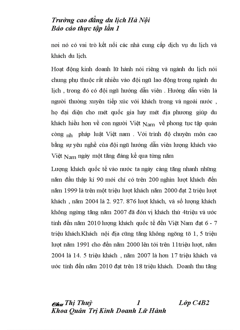 thực trạng hoạt động Kinh doanh lữ hành của công ty cp truyền thông và du lịch tầm nhìn mới 1