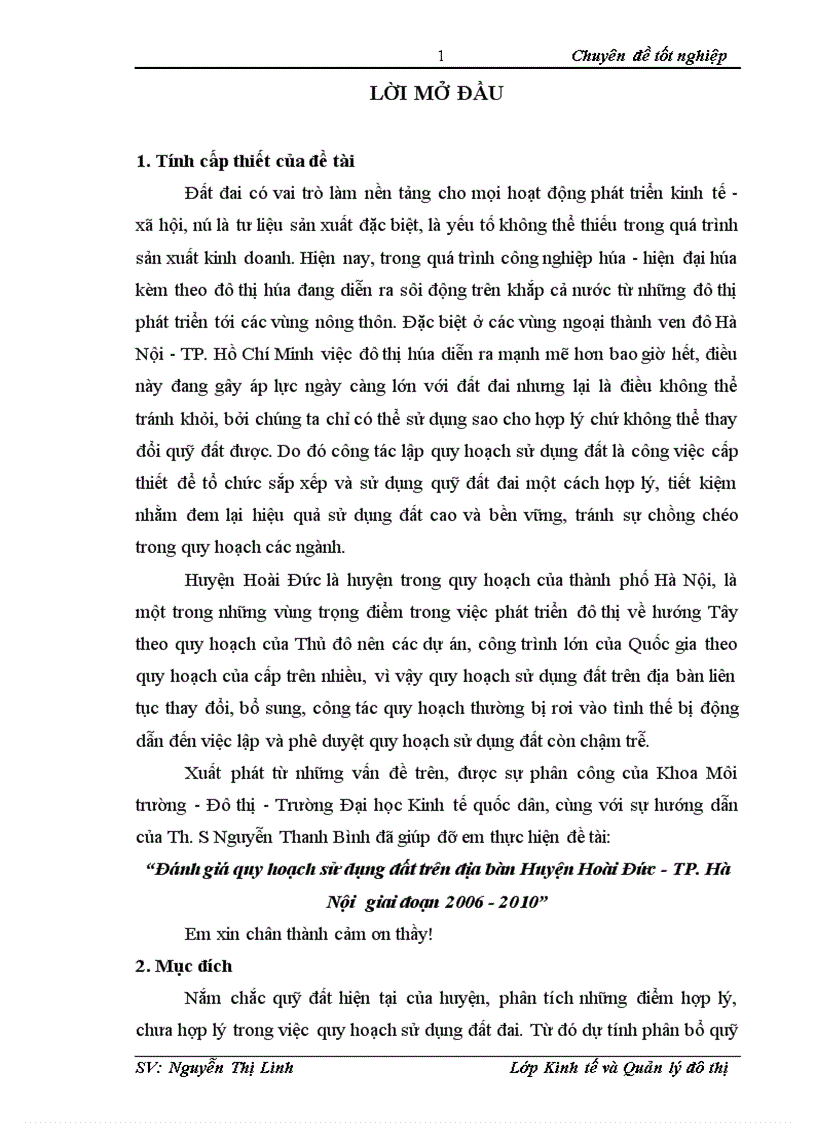 image for page Đánh giá quy hoạch sử dụng đất trên địa bàn Huyện Hoài Đức TP Hà Nội giai đoạn 2006 2010