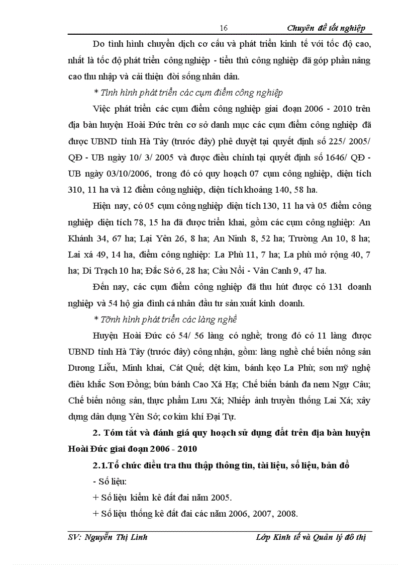 image for page Đánh giá quy hoạch sử dụng đất trên địa bàn Huyện Hoài Đức TP Hà Nội giai đoạn 2006 2010