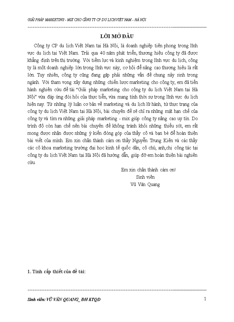 image for page Thực trạng hoạt động marketing trong kinh doanh du lịch lữ hành tại công ty du lịch Việt Nam Hà Nộ