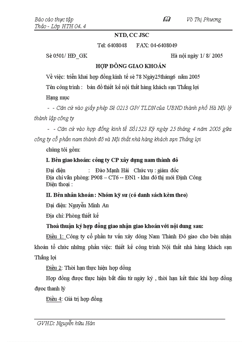 image for page Tìm hiểu về công tác hạch toán kế toán tại công ty CP tư vấn Xây dựng Nam Thành Đô