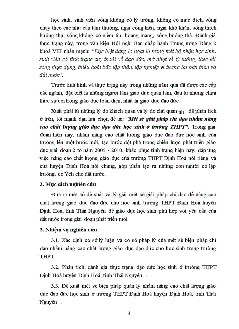 image for page Một số giải pháp quản lý nhằm nâng cao chất lượng giáo dục đạo đức học sinh ở trường thpt Định hoá huyện định hoá tỉnh thái nguyên