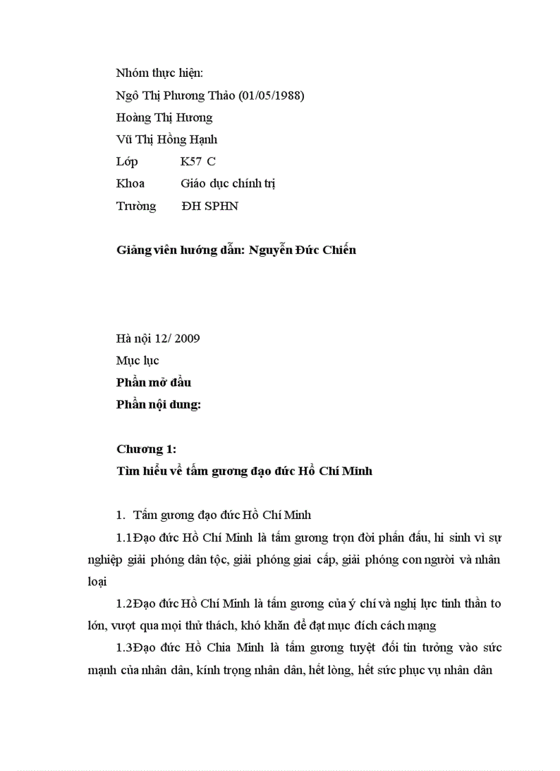 image for page Học tập và làm theo tấm gương đạo đức Hồ Chí Minh trong sinh viên trường Cao đẳng sư phạm Điện Biên