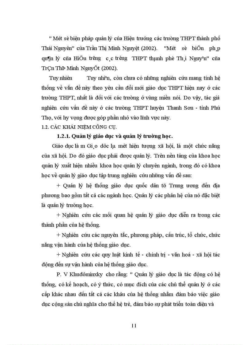 image for page Thực trạng công tác quản lý hoạt động chuyên môn của Hiệu trưởng các trường trung học phổ thông huyện Thanh Sơn tỉnh Phú Thọ