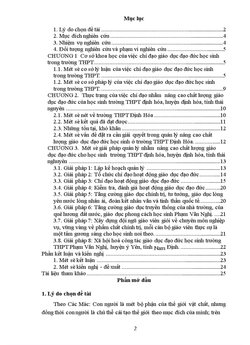 image for page Một số giải pháp quản lý nhằm nâng cao chất lượng giáo dục đạo đức học sinh ở trường thpt định hoá huyện định hoá tỉnh thái nguyên 1