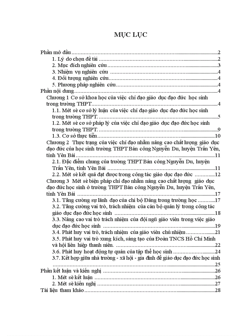 image for page Một số biện pháp chỉ đạo nhằm nâng cao chất lượng giáo dục đạo đức học sinh ở trường THPT Bán công Nguyễn Du huyện Trấn Yên tỉnh Yên Bái