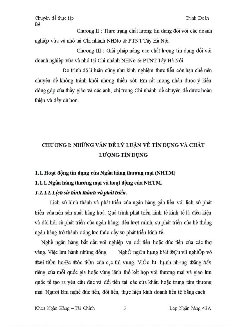 image for page Giải pháp nâng cao chất lượng tín dụng đối với các doanh nghiệp vừa và nhỏ tại Chi nhánh NHNo PTNT Tây Hà Nội