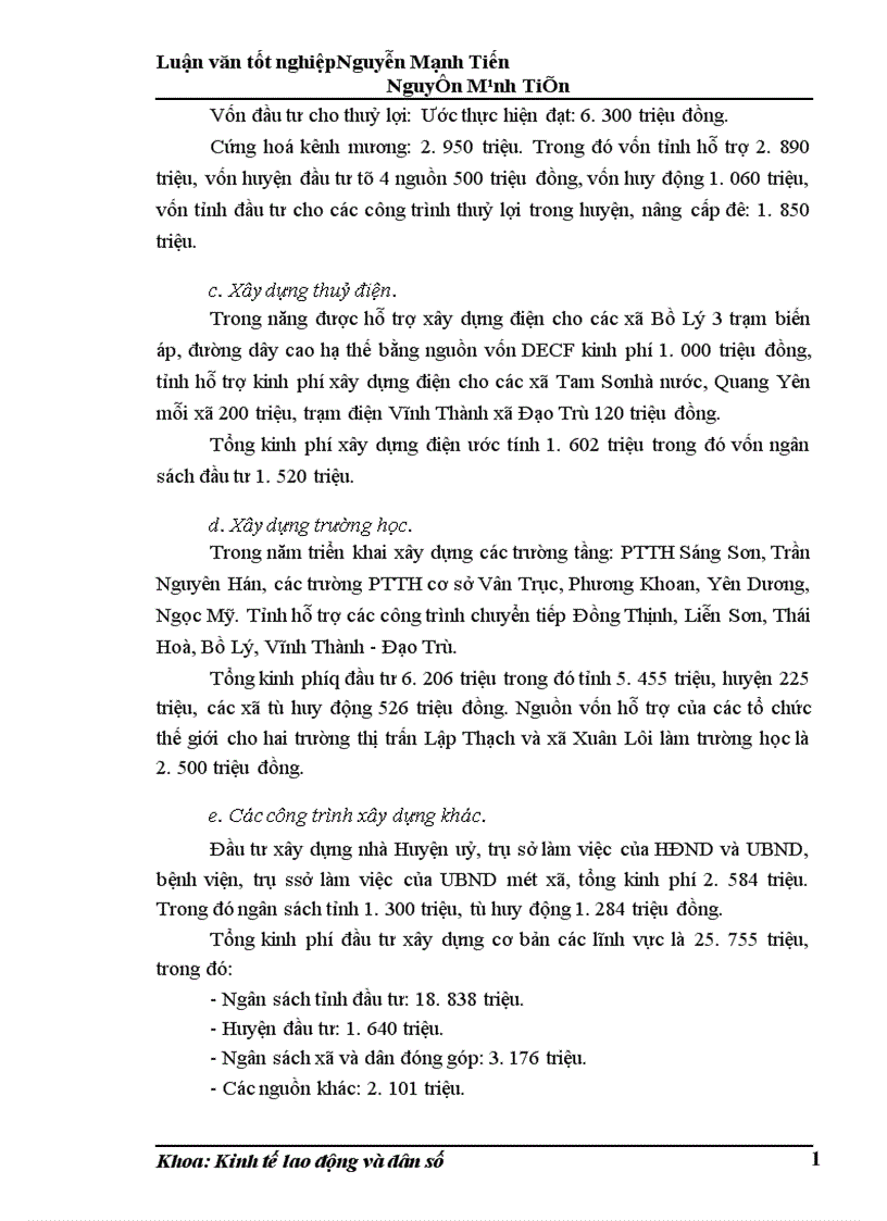 image for page Phân tích biến động dân số lao động và việc làm ở huyện Lập Thạch trong giai đoạn hiện nay