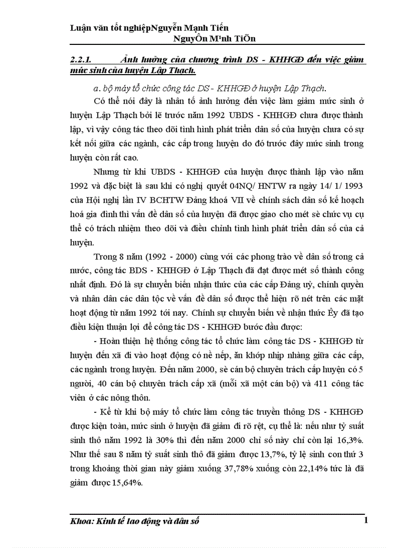 image for page Phân tích biến động dân số lao động và việc làm ở huyện Lập Thạch trong giai đoạn hiện nay