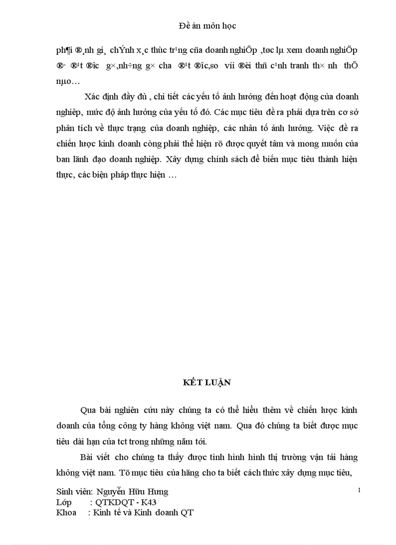 image for page Chiến lược kinh doanh của Việt Nam AIRLINES