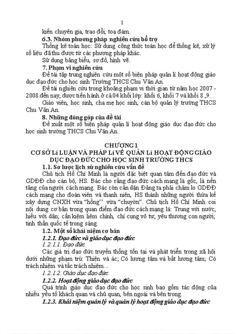 image for page Thực trạng giáo dục đạo đức và quản lý hoạt động giáo dục đạo đức cho học sinh trường thcs chu văn an quận tây hồ tp hà nội 1