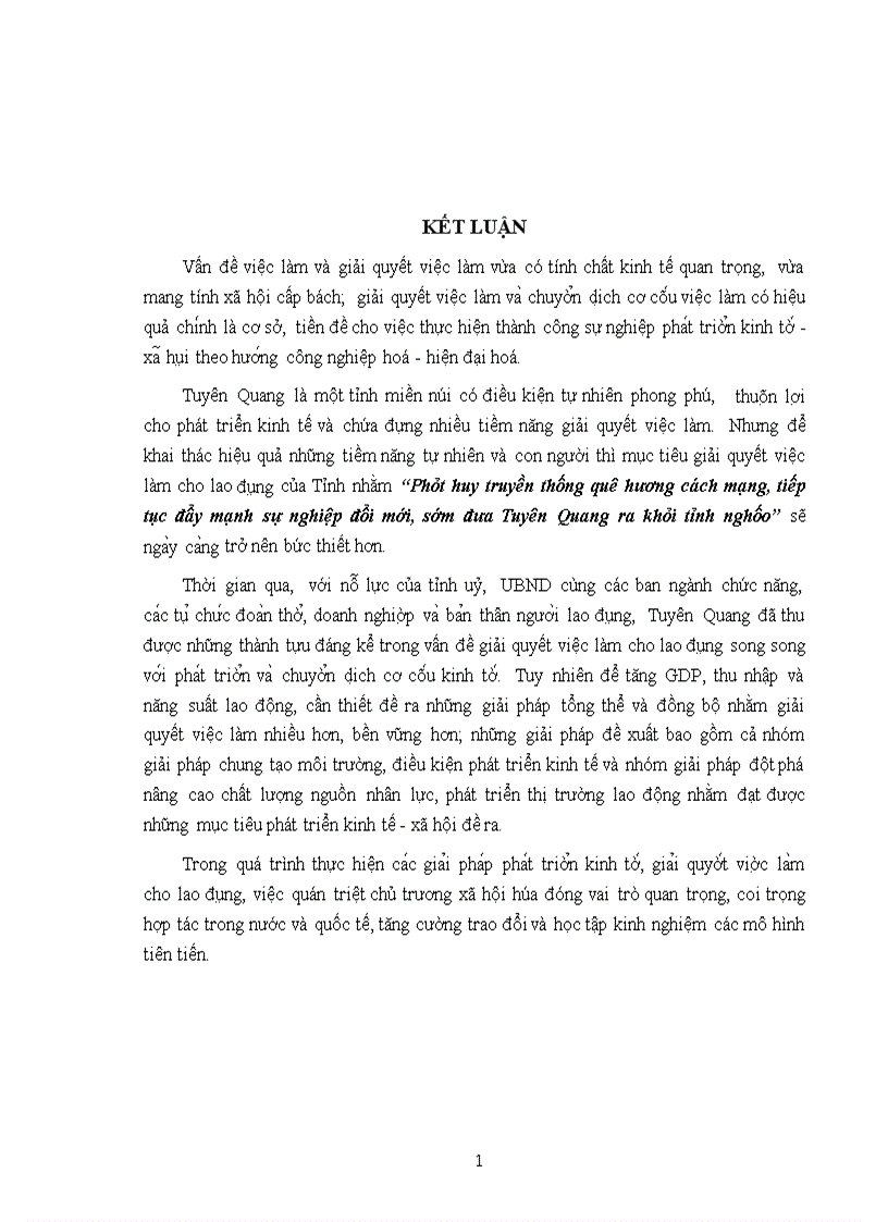 image for page Giải quyết việc làm cho lao động trên địa bàn tỉnh Tuyên Quang đến năm 2020