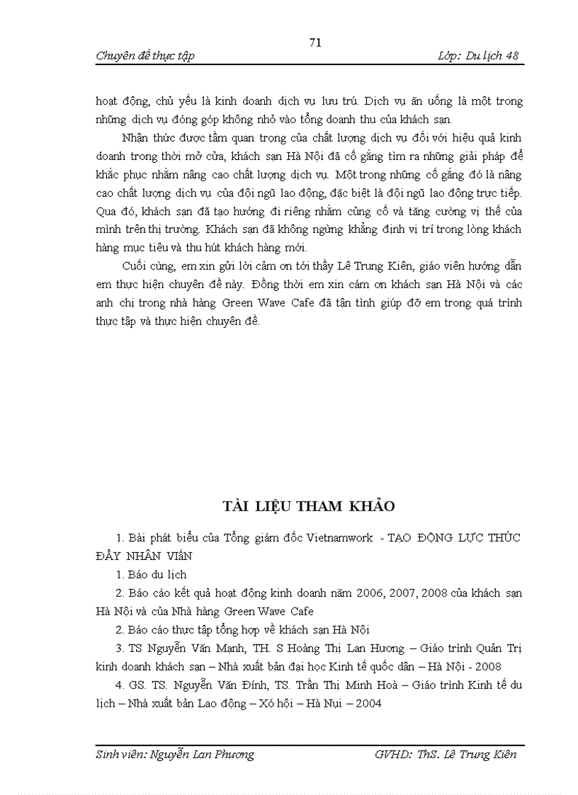 image for page Nâng cao chất lượng dịch vụ của đội ngũ lao động ở bộ phận bàn nhà hàng Green Wave Café khách sạn Hà Nội