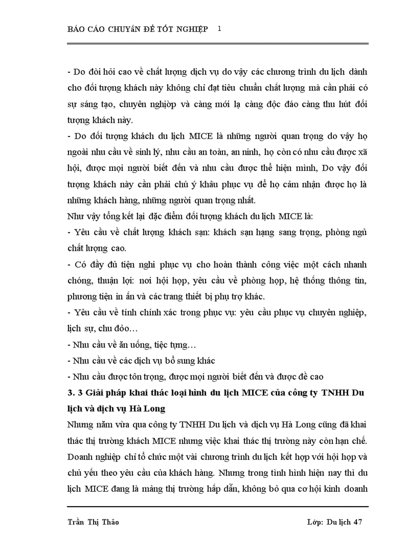 image for page Xây dựng và tổ chức thực hiện một vài chương trình du lịch đặc trưng dành cho đối tượng khách du lịch MICE tại công ty TNHH Du lịch và dịch vụ Hà Long