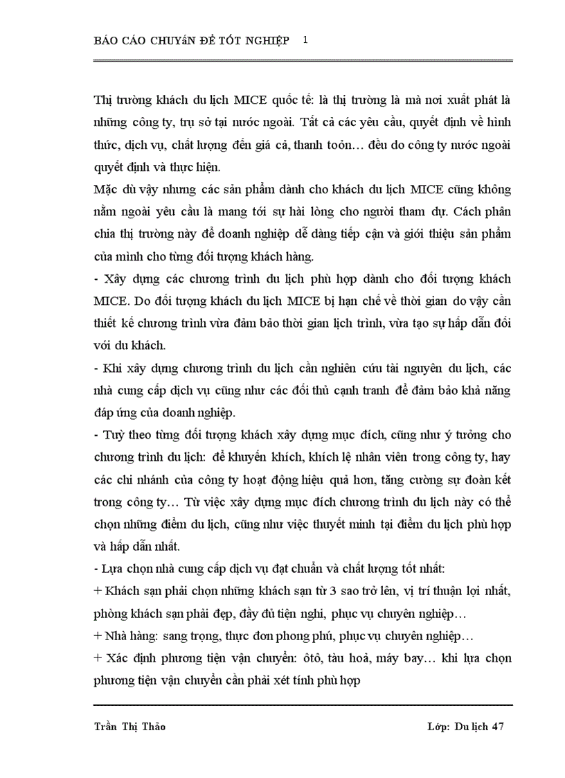 image for page Xây dựng và tổ chức thực hiện một vài chương trình du lịch đặc trưng dành cho đối tượng khách du lịch MICE tại công ty TNHH Du lịch và dịch vụ Hà Long