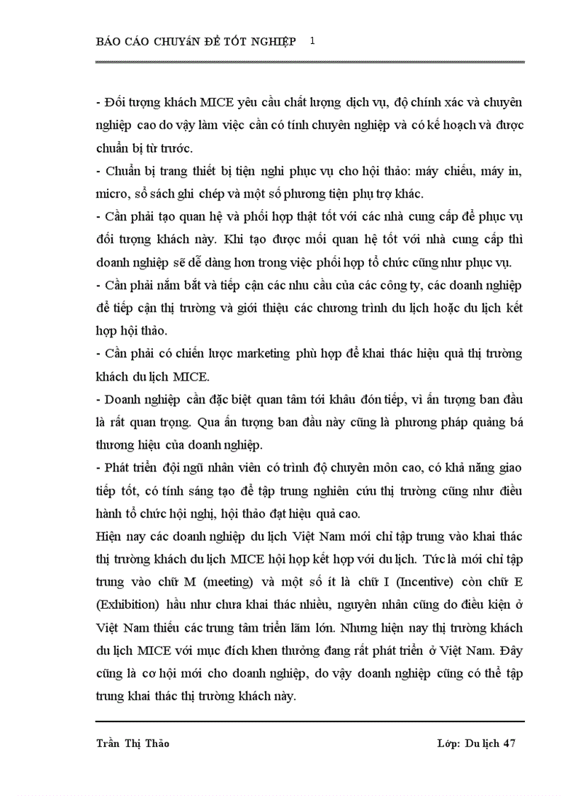 image for page Xây dựng và tổ chức thực hiện một vài chương trình du lịch đặc trưng dành cho đối tượng khách du lịch MICE tại công ty TNHH Du lịch và dịch vụ Hà Long