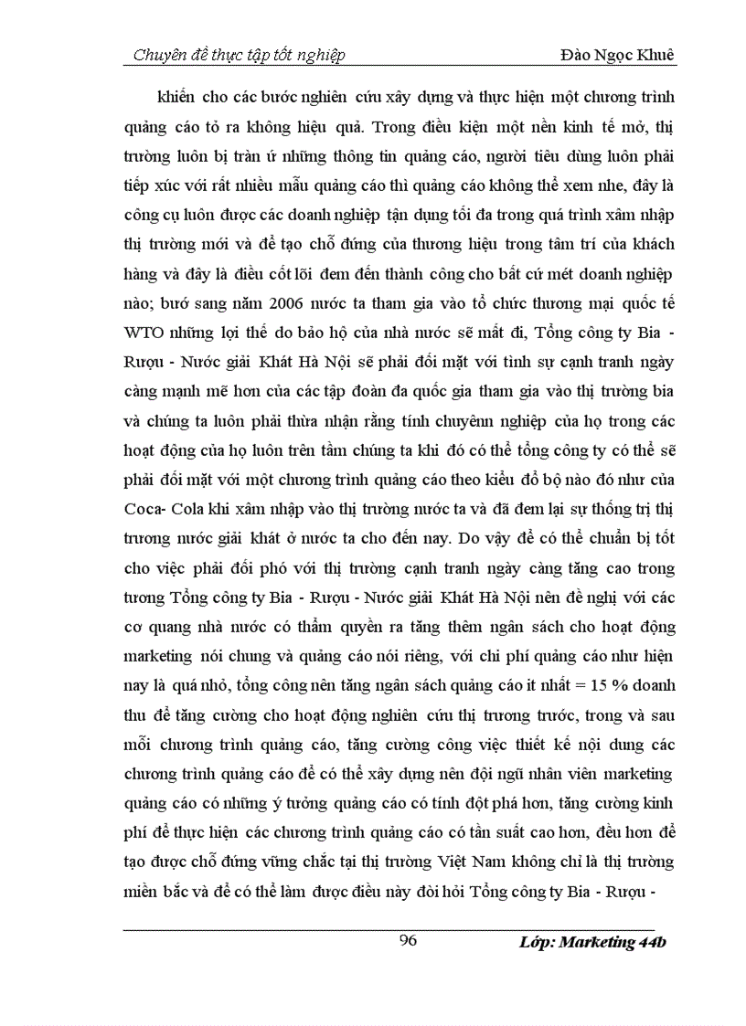 image for page Hoàn thiện chiến lược quảng cáo của Tổng công ty Bia Rượu Nước giải Khát Hà Nội 1