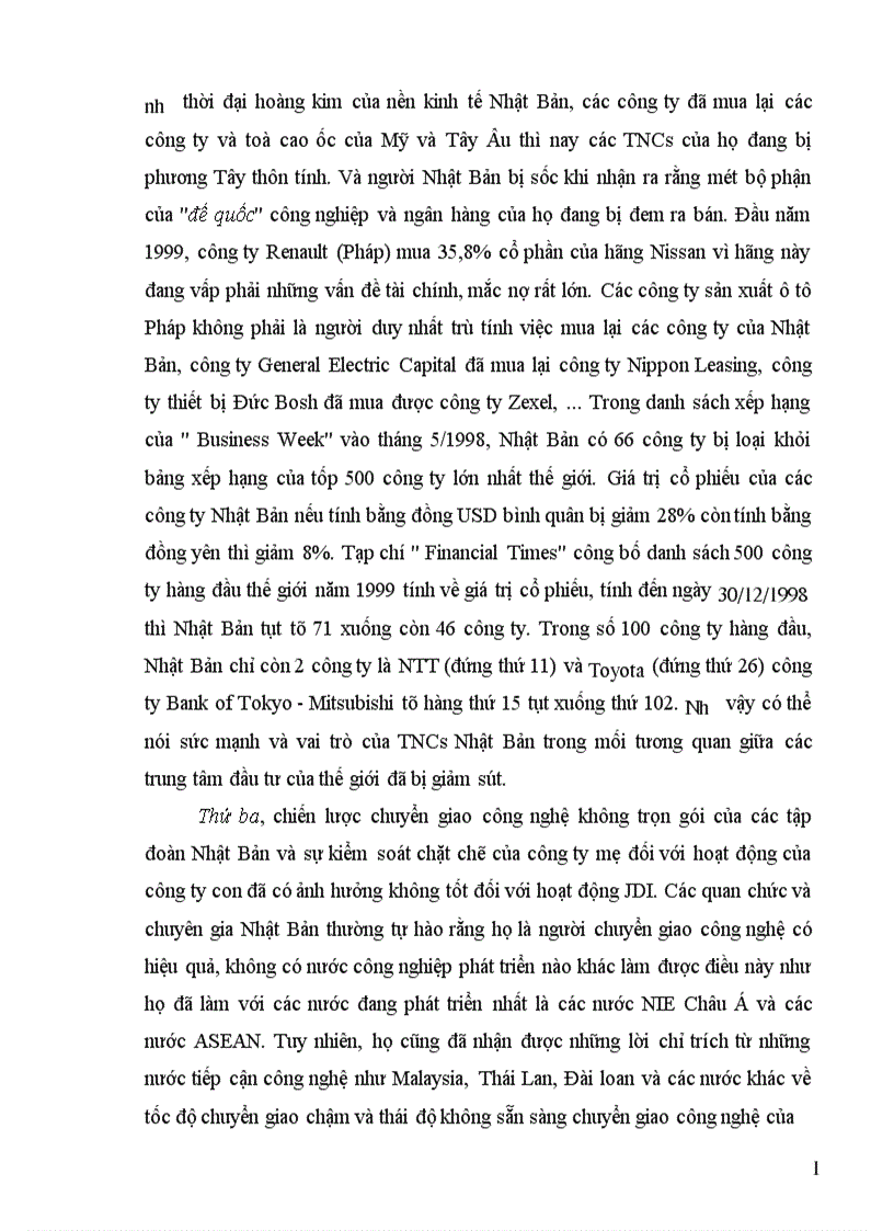 image for page Tình hình đầu tư trực tiếp ra nước ngoài của Nhật Bản trong thập kỷ 90 và một số giải pháp nhằm tăng cường thu hút đầu tư của Nhật Bản vào Việt Nam 1