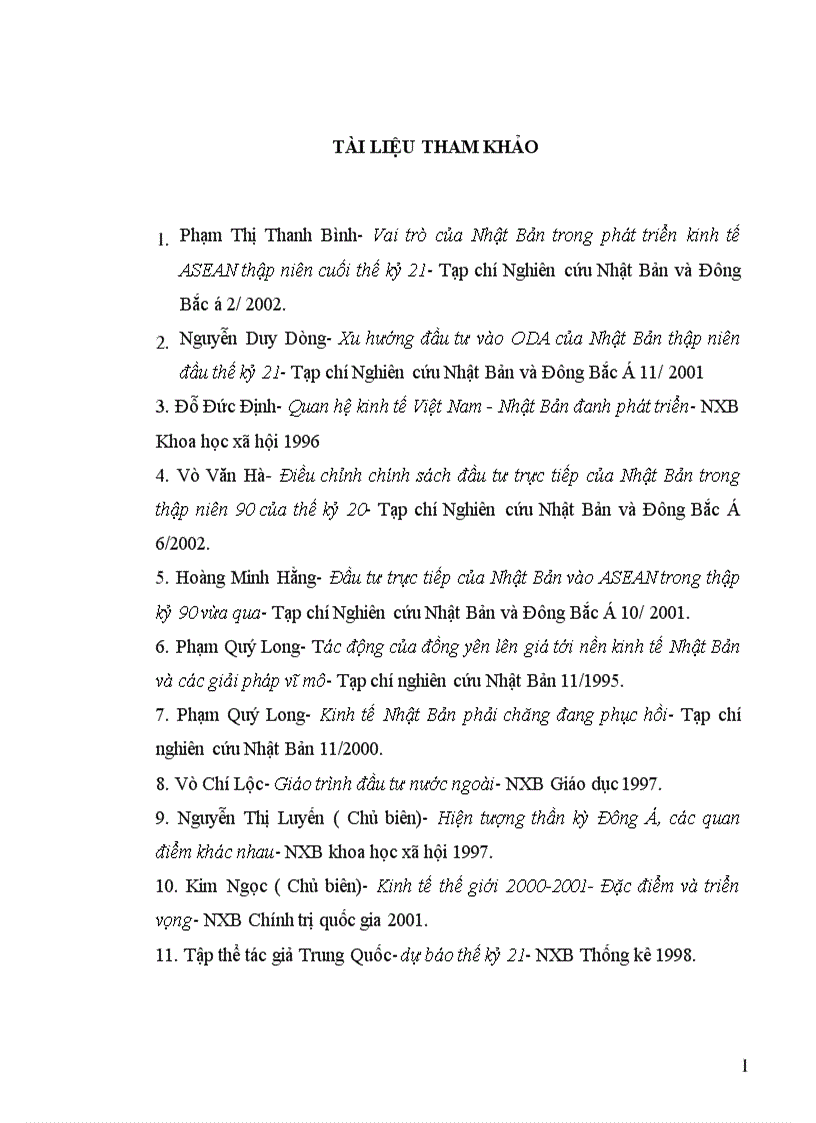 image for page Tình hình đầu tư trực tiếp ra nước ngoài của Nhật Bản trong thập kỷ 90 và một số giải pháp nhằm tăng cường thu hút đầu tư của Nhật Bản vào Việt Nam 1