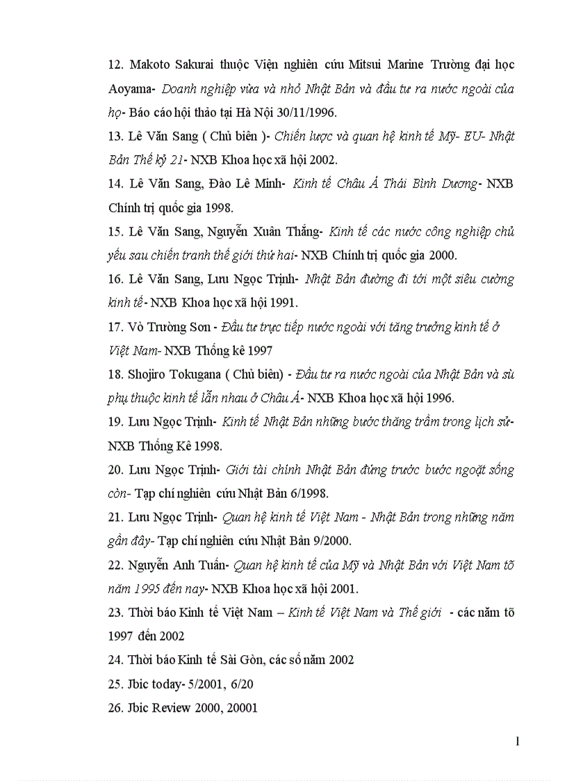 image for page Tình hình đầu tư trực tiếp ra nước ngoài của Nhật Bản trong thập kỷ 90 và một số giải pháp nhằm tăng cường thu hút đầu tư của Nhật Bản vào Việt Nam 1