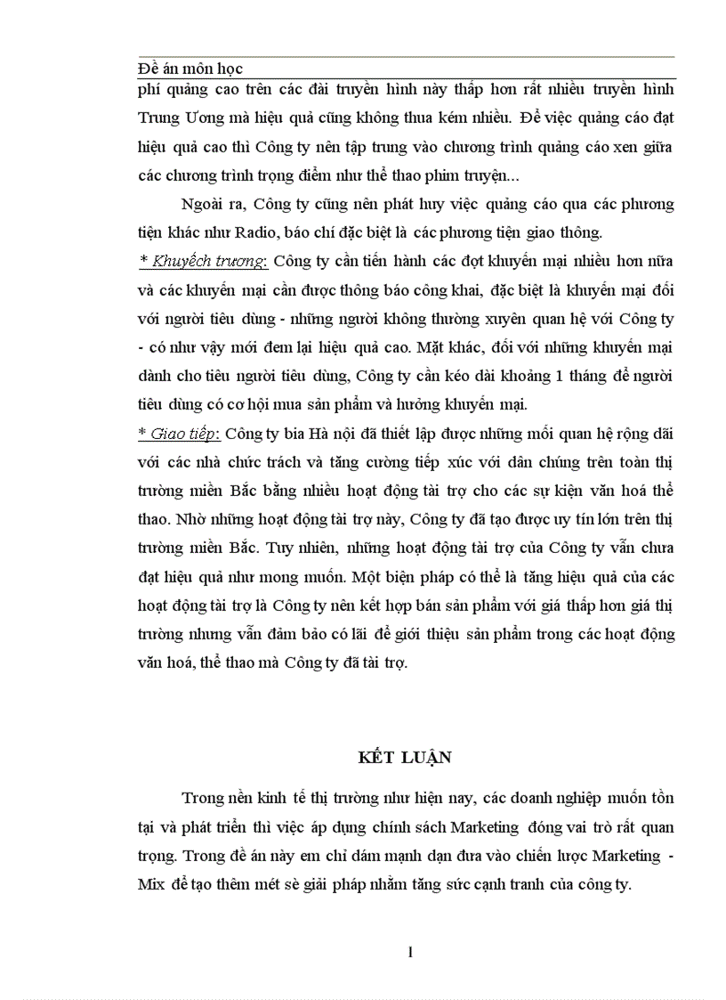 image for page Thực trạng về cạnh tranh trên thị trường BIA tại Miền Bắc và một số giải pháp trong cạnh tranh của công ty Bia Hà Nội