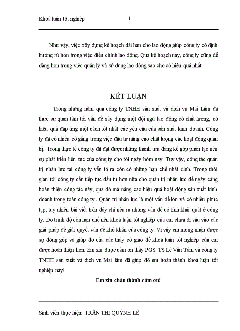 image for page Nâng cao hiệu quả sử dụng nguồn nhân lực ở công ty TNHH sản xuất và dịch vụ Mai Lâm 1
