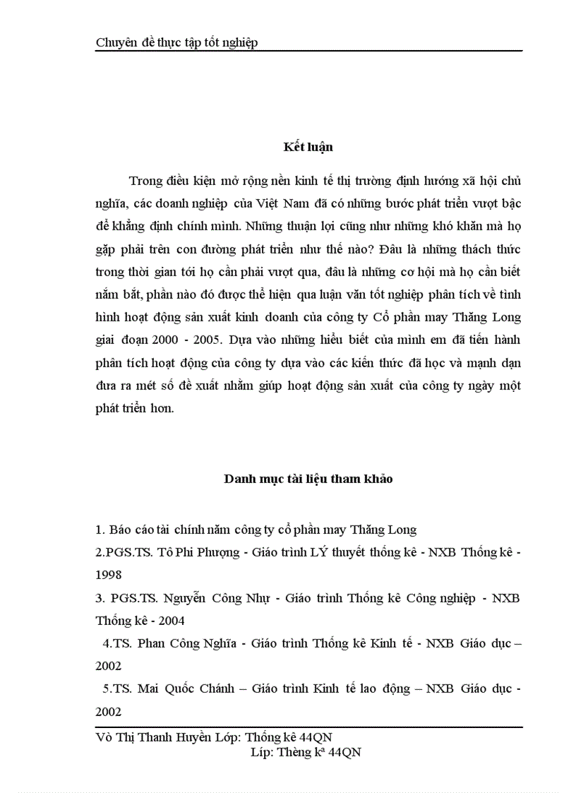 image for page Phân tích tình hình hoạt động sản xuất kinh doanh của công ty Cổ phần may Thăng Long giai đoạn 2000 2005