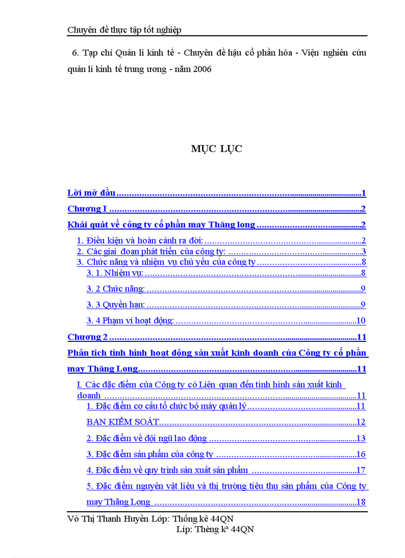 image for page Phân tích tình hình hoạt động sản xuất kinh doanh của công ty Cổ phần may Thăng Long giai đoạn 2000 2005