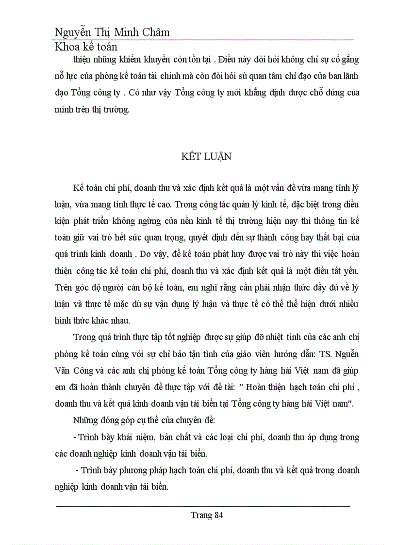 image for page Hoàn thiện hạch toán chi phí doanh thu và kết quả hoạt động kinh doanh vận tải biển tại Tổng công ty hàng hải Việt nam 1