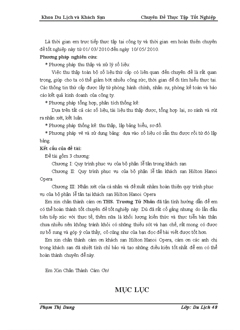 image for page Nghiên cứu quy trình phục vụ của bộ phận lễ tân khách sạn Hilton Hanoi opera