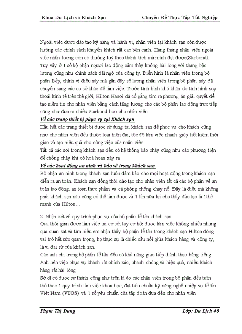 image for page Nghiên cứu quy trình phục vụ của bộ phận lễ tân khách sạn Hilton Hanoi opera