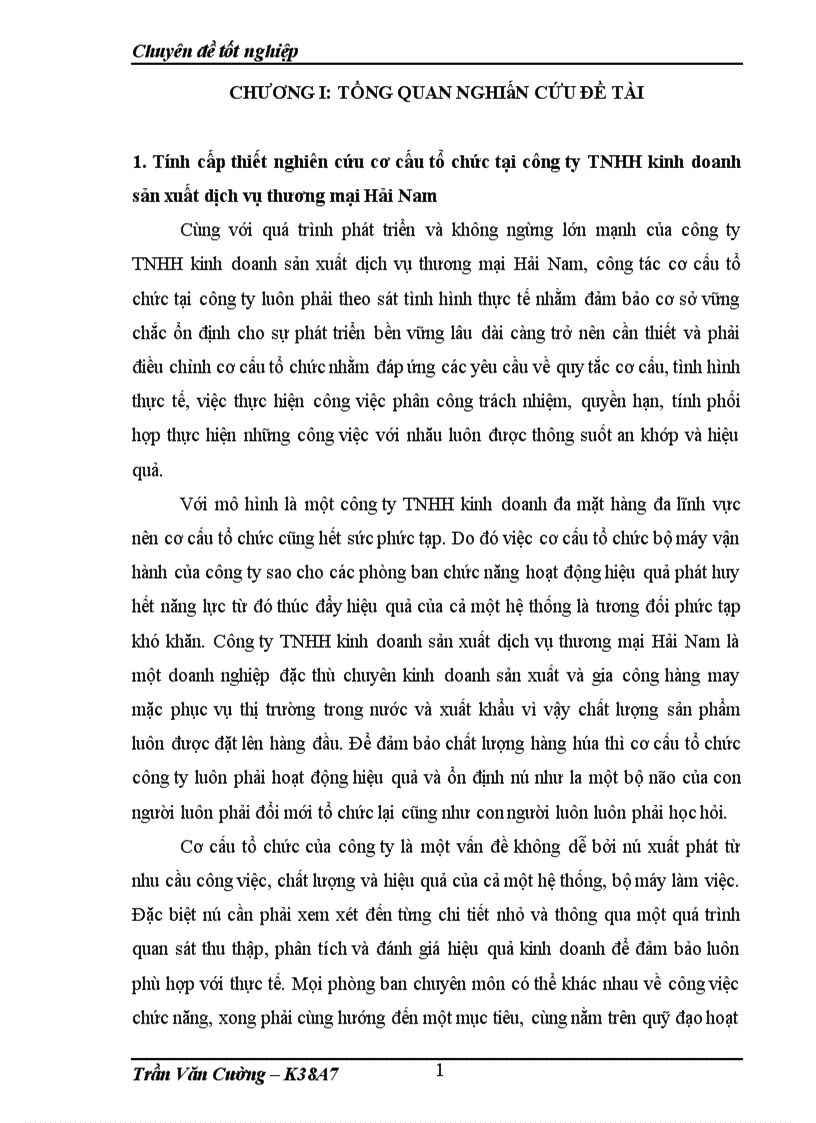 image for page Hoàn thiện cơ cấu tổ chức tại công ty TNHH kinh doanh sản xuất dịch vụ thương mại Hải Nam