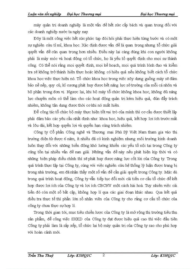 image for page Hoàn thiện cơ cấu tổ chức của Công ty Cổ phần Công nghệ và Thương mại Phú Sỹ Việt Nam